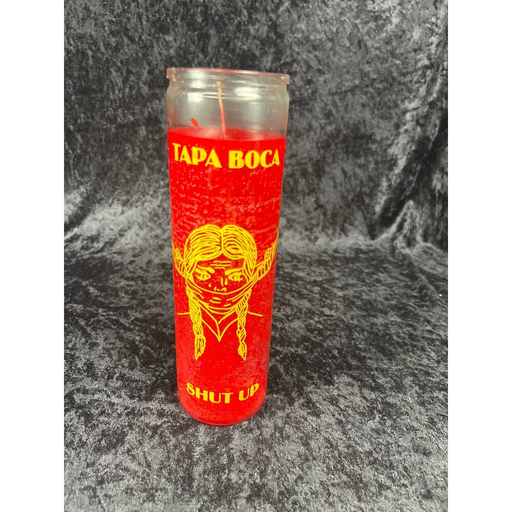 Red Shut Up 7-Day Spiritual Candle, Tapa Boca